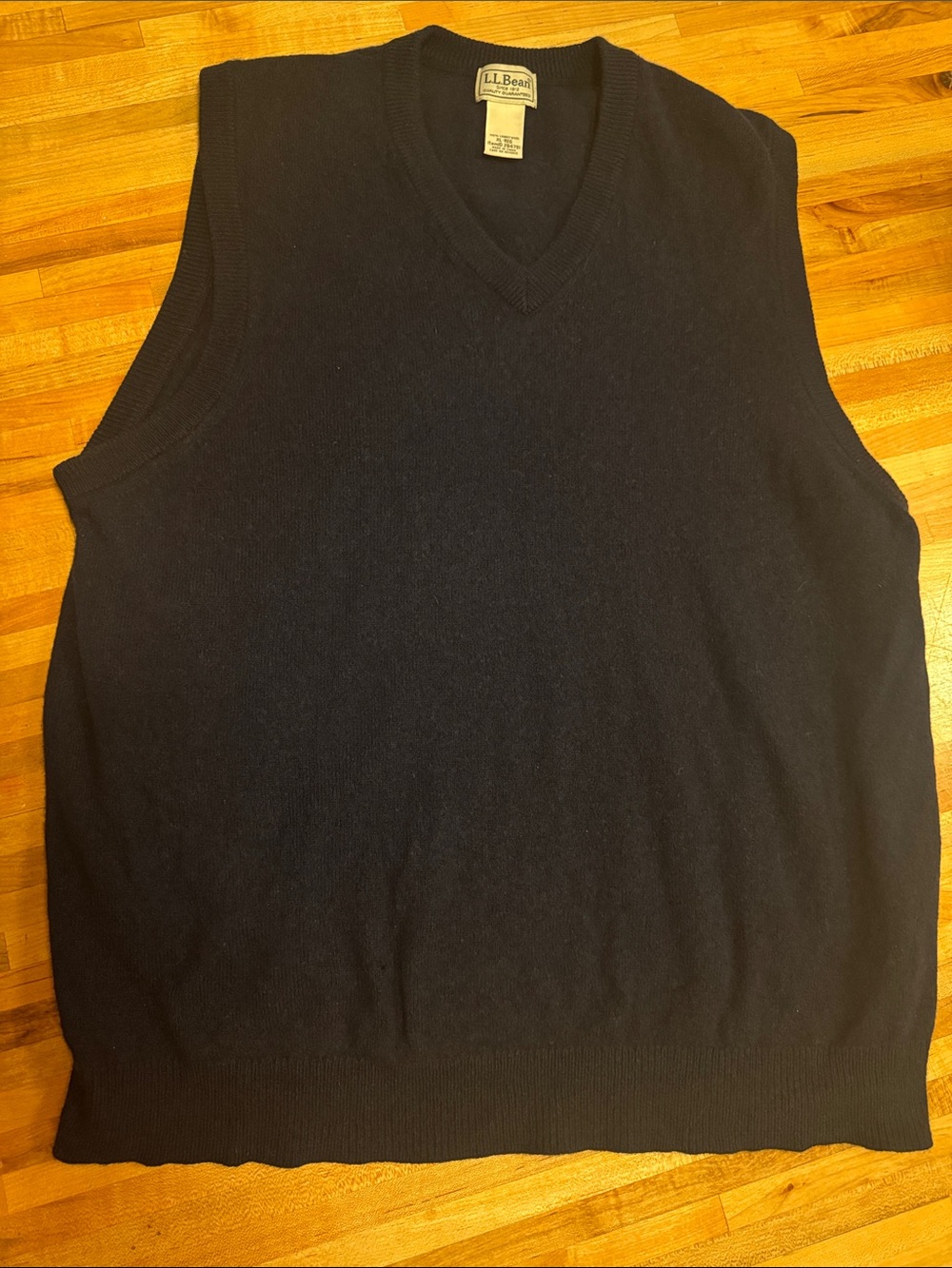 L.L. Bean Men's Dark Navy V-Neck Sweater Vest